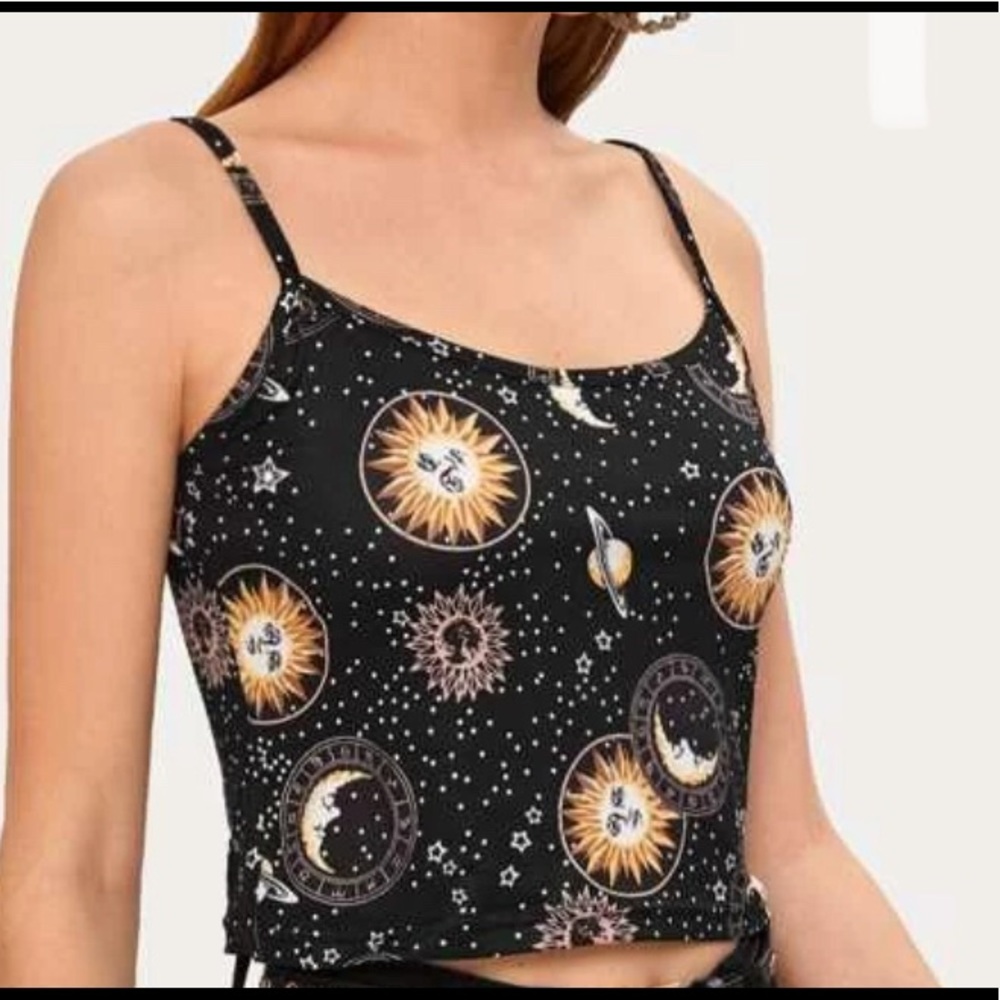 Galaxy Print Crop Cami